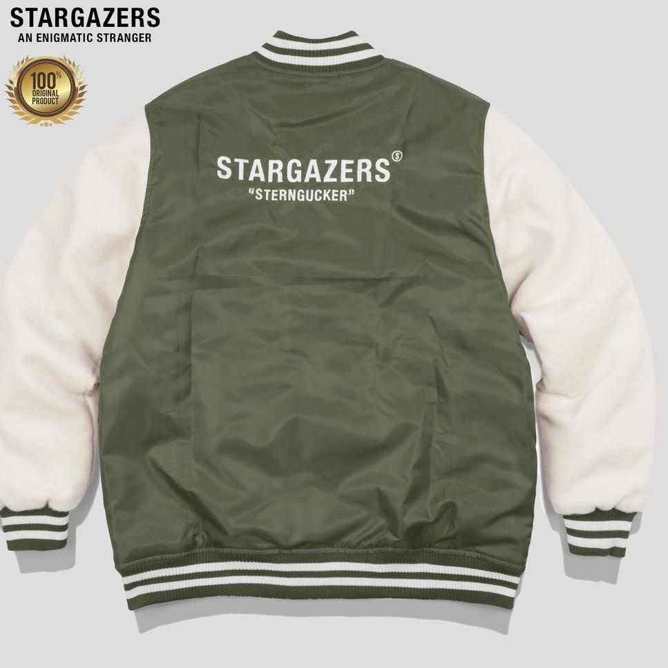 Terbaru.. Stargazers Earth Varsity Jacket Olive