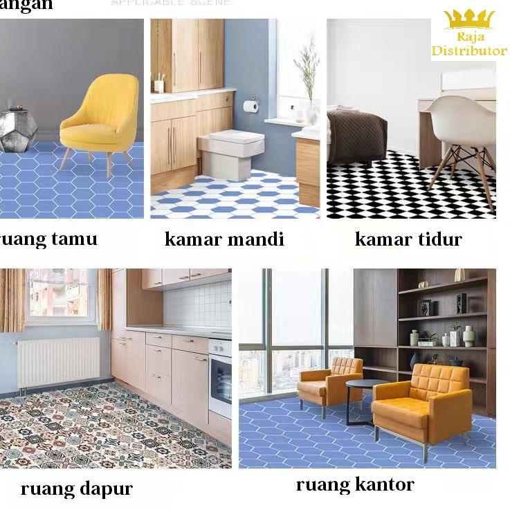 Oricina Sticker Lantai Dinding Motif 2meter Perekat Wallpaper Kamar Mandi Dapur Ruang Tamu Kamar Tid