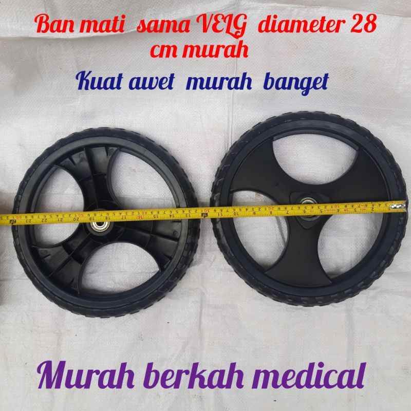 Ban mati + velg ukuran 16 diameter 32 cm - 32 , 5 cm kursi roda murah