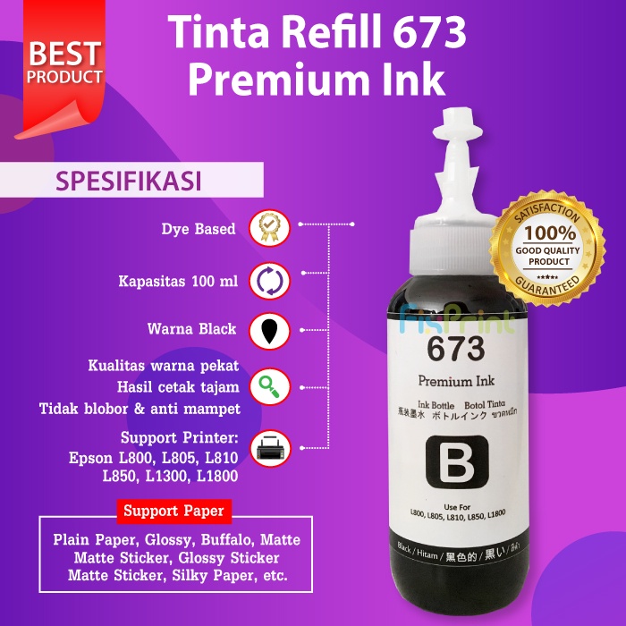 TINTA INK SETARA ORIGINAL L SERIES 673 PRINTER L800/L805/L850/L1800