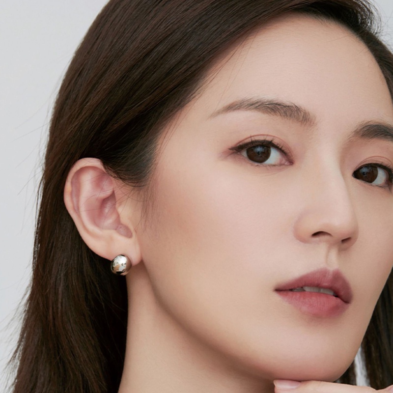 Fancyqube Sederhana Kacang Berbentuk Paduan Tembaga Emas Drop Anting Untuk Wanita Korea Fashion Perhiasan Goth Pesta Gadis Aksesori Yang Tidak Biasa