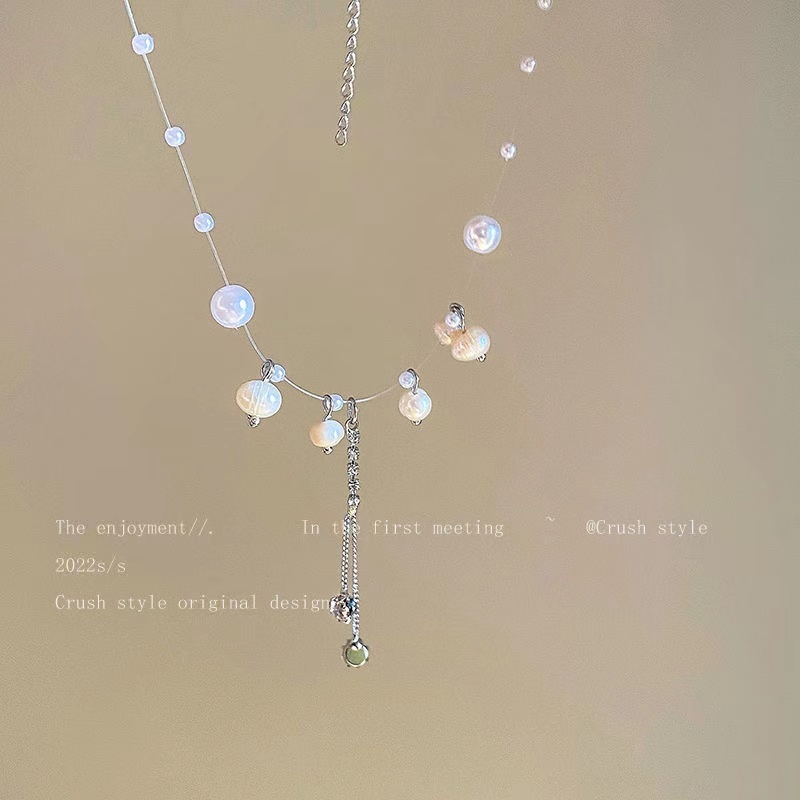 Fashion Cinta Ganda Batu Permata Kalung Untuk Wanita Vintage Perak Choker Rantai Liontin Perhiasan Aksesoris-15