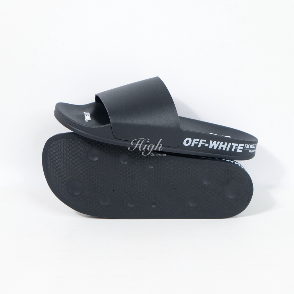 OW SS22 Men Industrial Belt Slider Black/White 100% Authentic