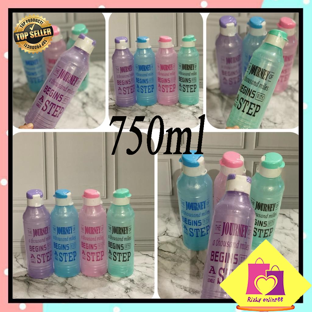 Rizkyonline88 Botol minum fliptop gambar ukuran 750ml T061