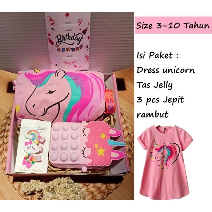 Hampers Kado Ulang Tahun Anak perempuan 6-10 Tahun Kado Unicorn