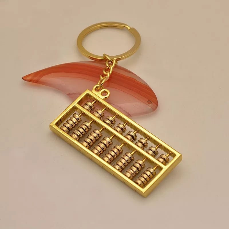 Yamata Gantungan Kunci Model Sempoa Mini Creative Calculator Accounting Special Purpose Tool 8/6 Rows Abacus Keychain Chinese Ancientclassic Style Key Chain