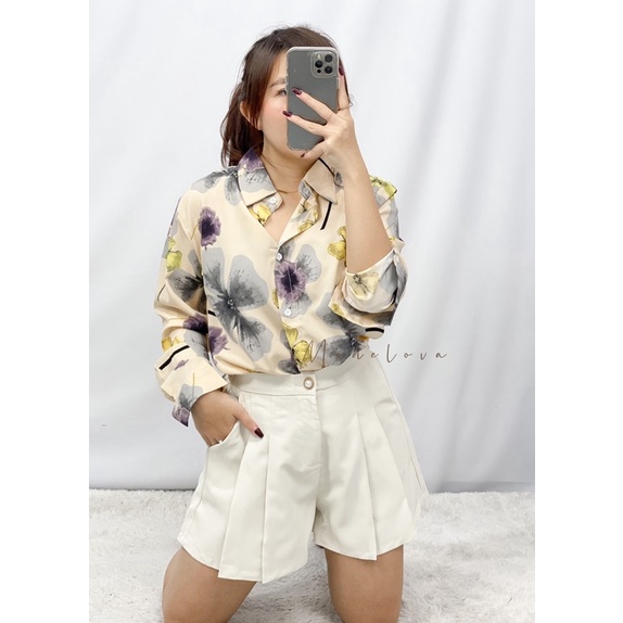 MDLV ~ 7949# Florinda Floral Shirt Kemeja Bunga Import