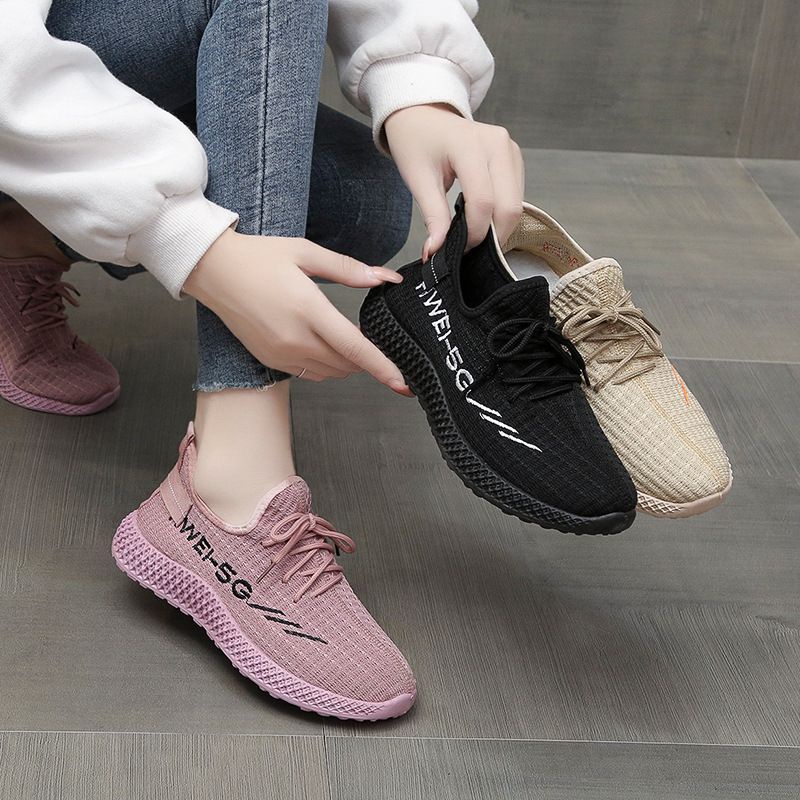 Sepatu Wanita Sneakers Olahraga Kerja Rajut Import 5G HWEI