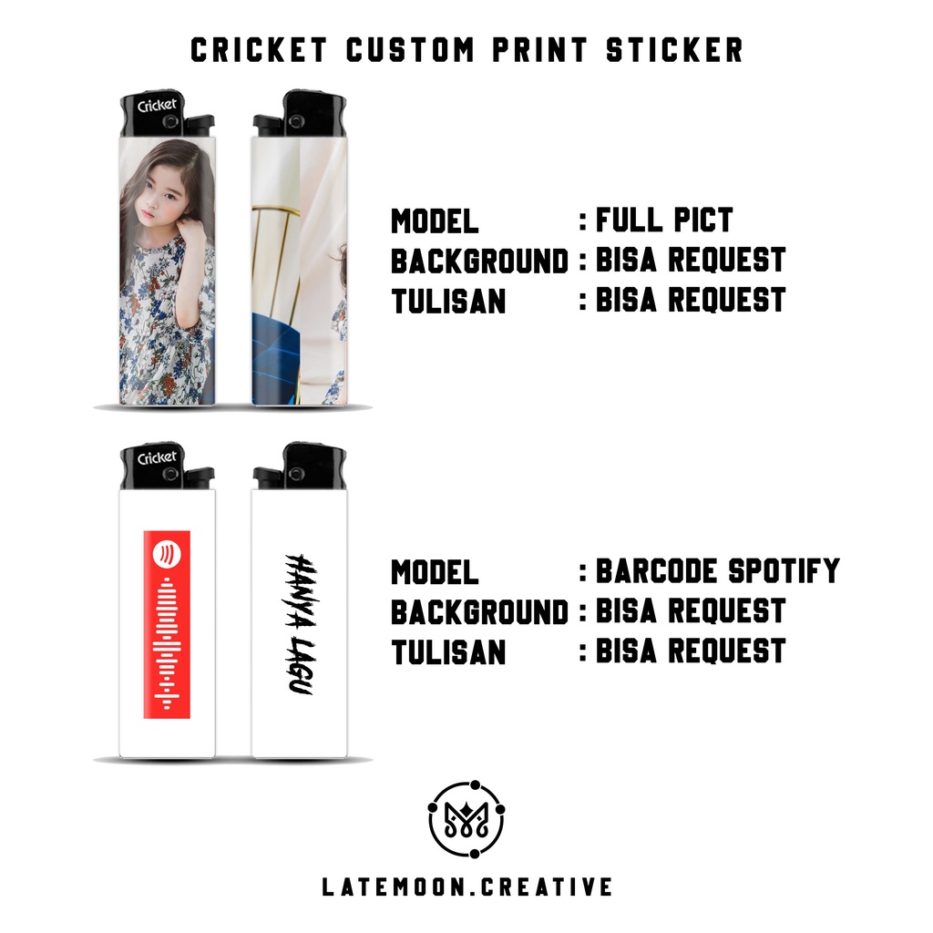 (BISA COD) KOREK CUSTOM / CRICKET CUSTOM MEDIA STICKER