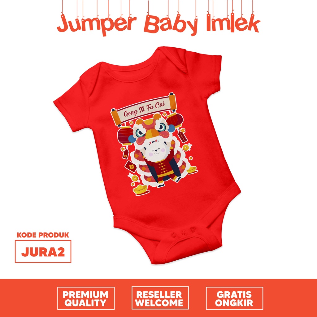 [JUMPER BABY] sincia chinese new year imlek shio rabbit kelinci bodysuit premium quality tahun baru cina