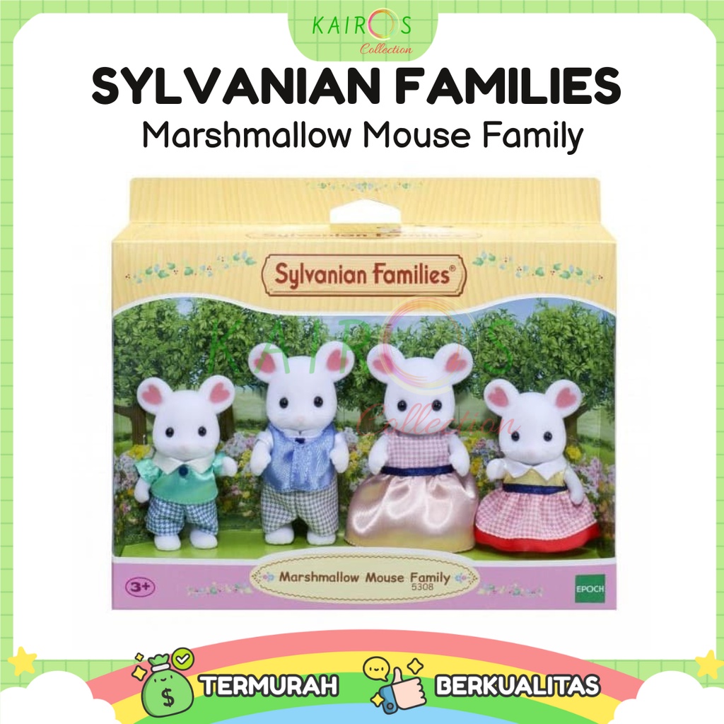 Sylvanian Families Marshmallow Mouse Family