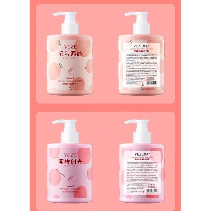 Krim Tangan Veze Smooth Kristal Clear Hand Cream Peachtime Grapefruit