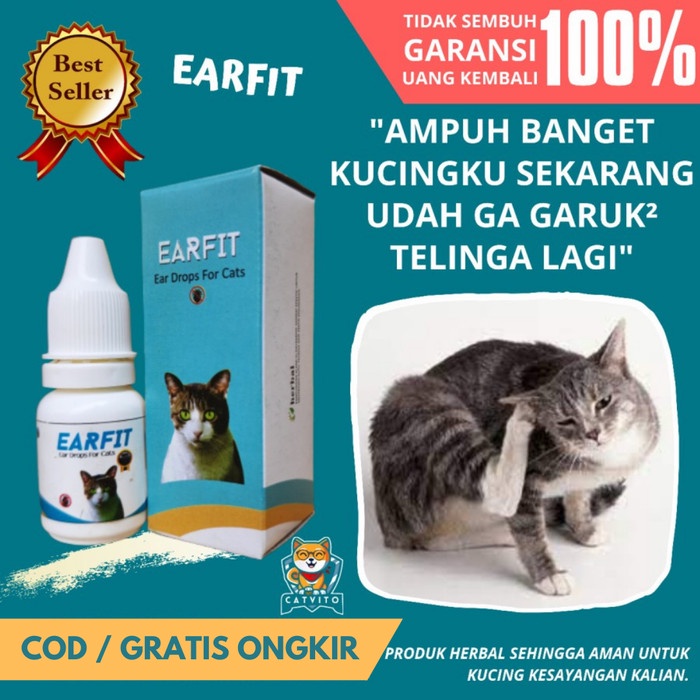 OBAT TETES TELINGA KUCING EARFIT MENGOBATI KUTU TELINGA EARMITE KITTEN