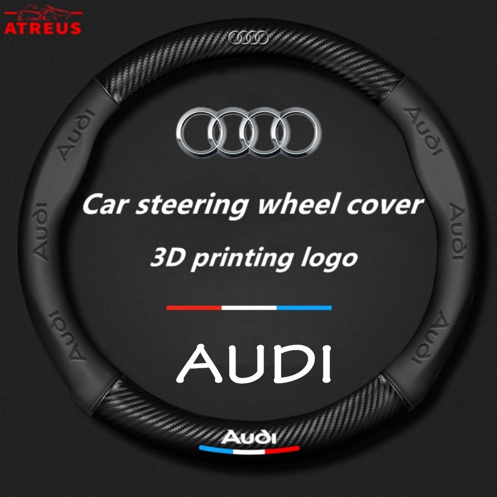 Audi Cover Setir Mobil Untuk A3 8l A1 Q5 TT mk2 A5 A4 B7 B8 B5 A6 C7 C6 Q7 Q3 RS3 Auto Steering Wheel Cover Pelindung Kemudi Interior Mobil Logo Printing 3D