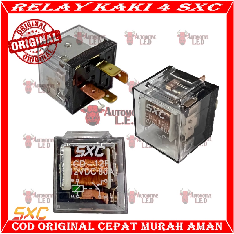 ORIGINAL RELAY KLAKSON 12 VOLT 80 AMPER PREMIUM QUALITY / Alarm Transparan Universal 12 Volt