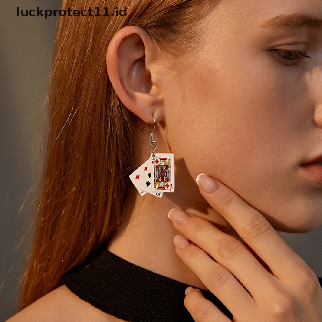 /Fashion Hot//// Resin Poker Ch Flatback Temuan Perhiasan Rekreasi Liontin Kerajinan Untuk Anting.