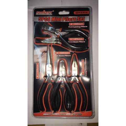 TANG MINI 4,5 INCH SET ISI 5 PCS / MINI PLIER SET HORUSDY