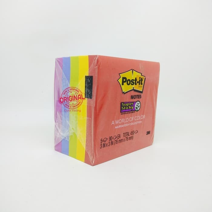 Ktmstore 3M Post-it Sticky Notes Playful Primaries 654-5SSAN memo 5 Pad 3x3&quot;