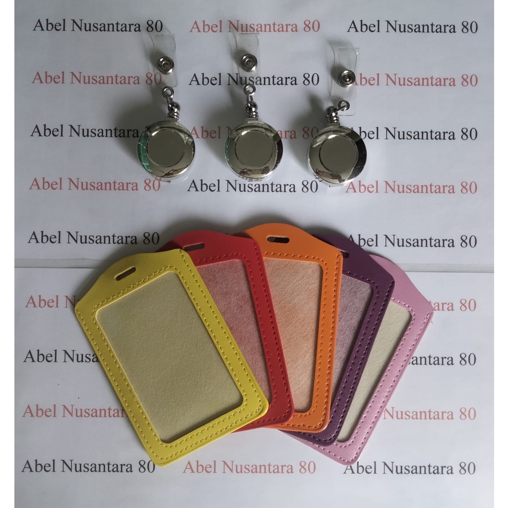 

Paket Casing ID Kulit Warna Warni dengan Yoyo ID Card Chrome Silver
