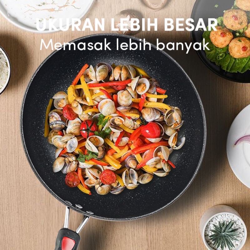 [GSF ORI] Panci teflon jumbo 30 cm/penggorengan teflon hemat minyak anti lengket