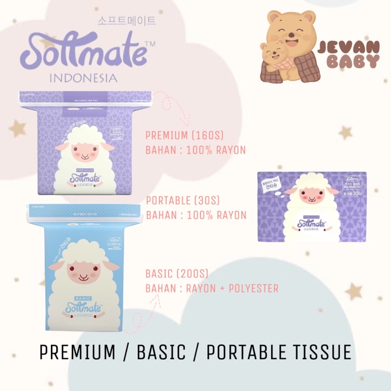 Softmate Tissue Premium 160s / Basic 200s / Portable Travel 30s