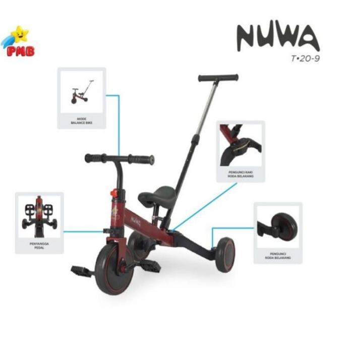 Balance Bike / Push Bike 3In1 Anak Pmb Nuwa T20-9 #Original