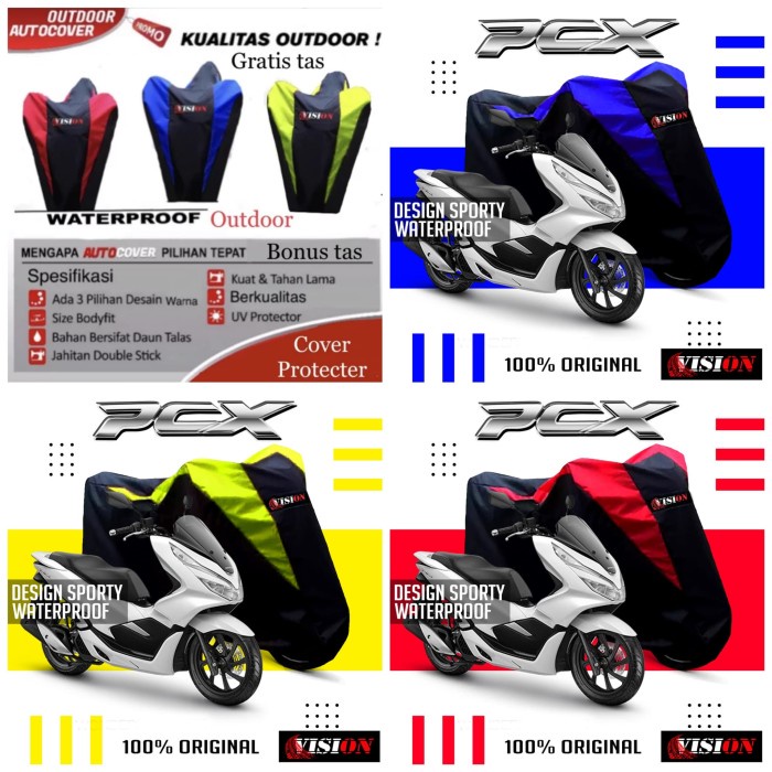 COVER MOTOR PCX SARUNG PENUTUP BODY MOTOR WATERPROOF VISION