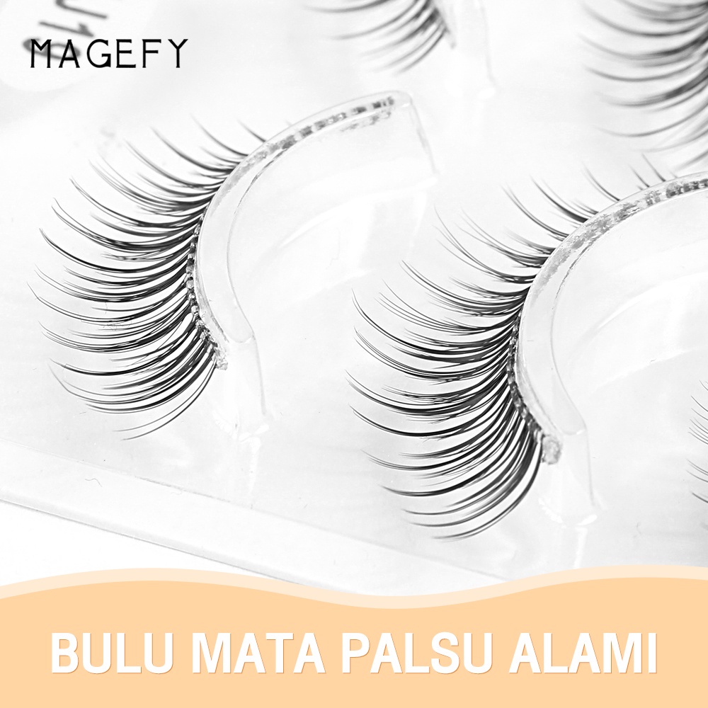 MAANGE 3 Pasang/Set Lengka Bulu Mata Palsu False EyeLashes Extension 3D Natural Paket Super Lembut Premium Lentik Grosir