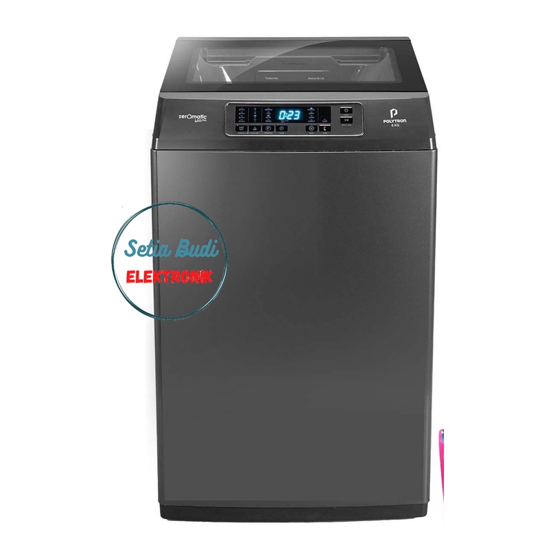 POLYTRON Mesin Cuci 1 Tabung Zeromatic Laguna series 7 KG  PAW 7028Y / 7028 hitam