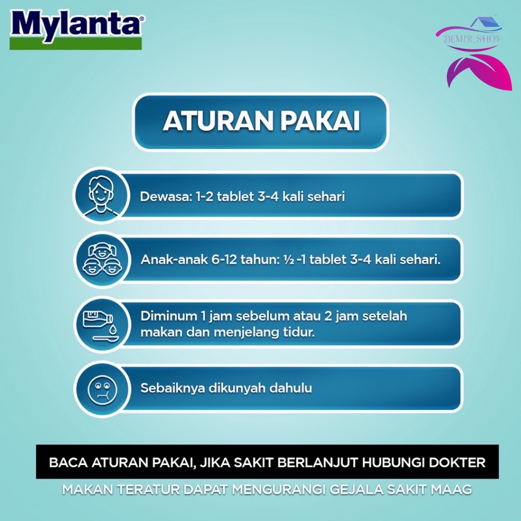 Mylanta Tablet Kunyah Obat Sakit Maag / Nyeri Lambung / Tukak Lambung