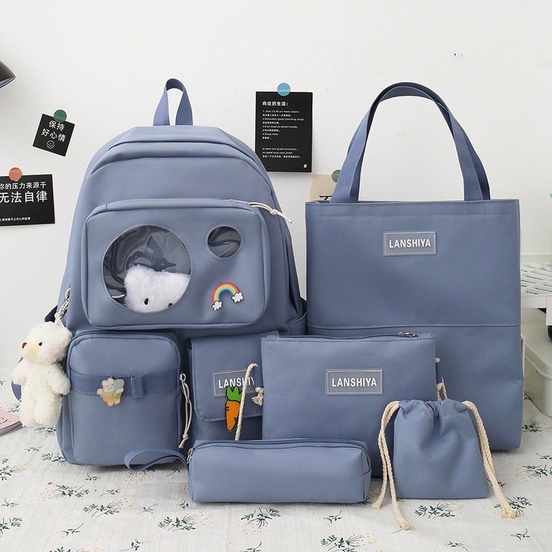 Tas sekolah anak perempuan 5in 1 tas ransel anak korea fashion