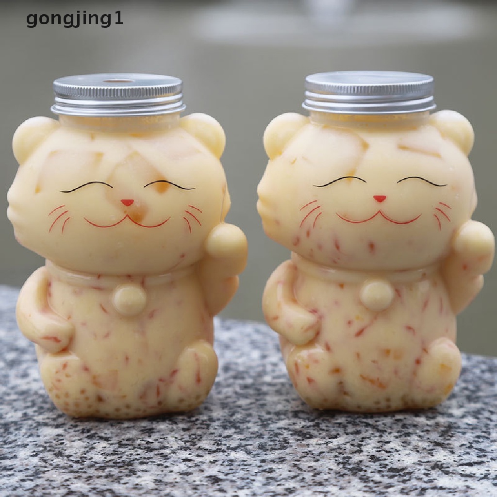 Ggg Botol Jus Homemade Desain Kucing Botol Minuman Botol Juice Botol Jus Minuman Jus Transparan Botol Teh Susu Minuman Dingin Milk Tea Juice Sealed Cap Bottle ID