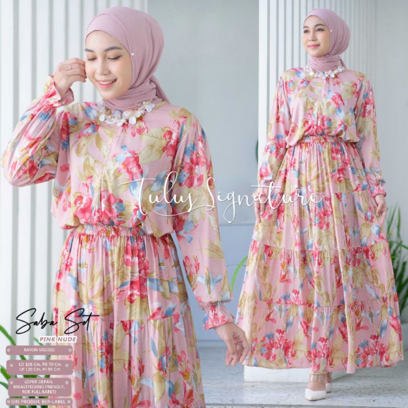 SABA SET BY TULUS SIGNATURE / ONESET MOTIF MUSLIMAH / Setelan rok wanita kekinian rekomended