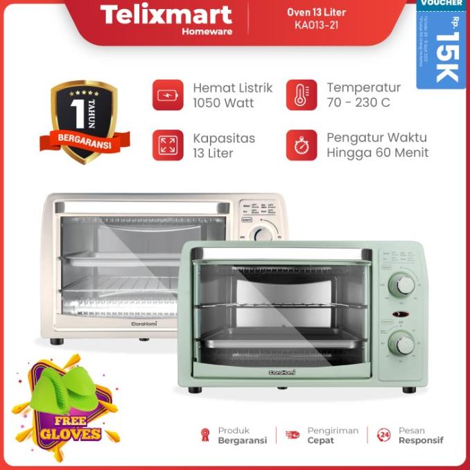 DORAHOMI Oven Listrik Low Watt Electric Open Kue alat panggang 13L