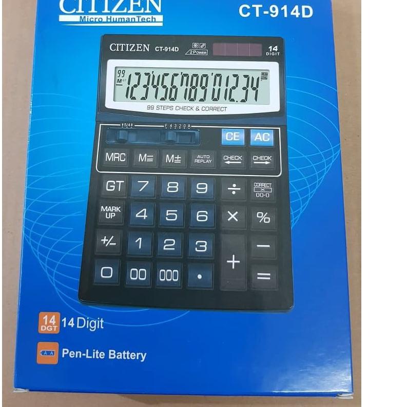 

Trendy Kalkulator CITIZEN 14 Digit CT-914D Ukuran Jumbo パ
