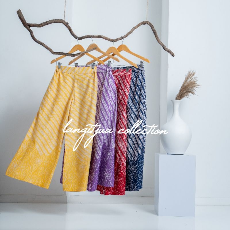 CELANA BATIK | BAWAHAN BATIK MODEL PALAZO KULOT PANJANG - LANGITJUA BATIK SOLO
