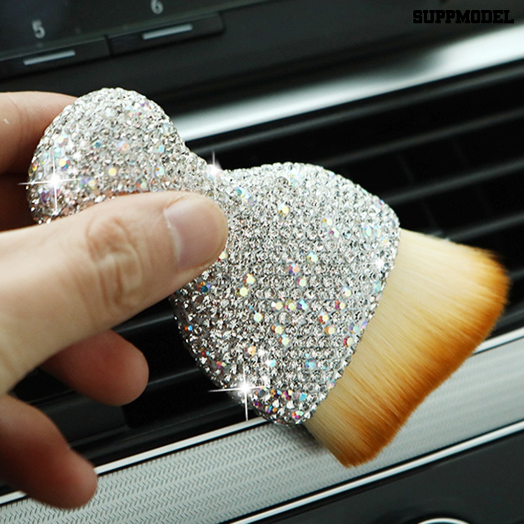 [Auto] Air Outlet Brush Rhinestones Handle Penghilang Debu Celah Otomatis Detailing Brush Alat Pembersih Interior Mobil