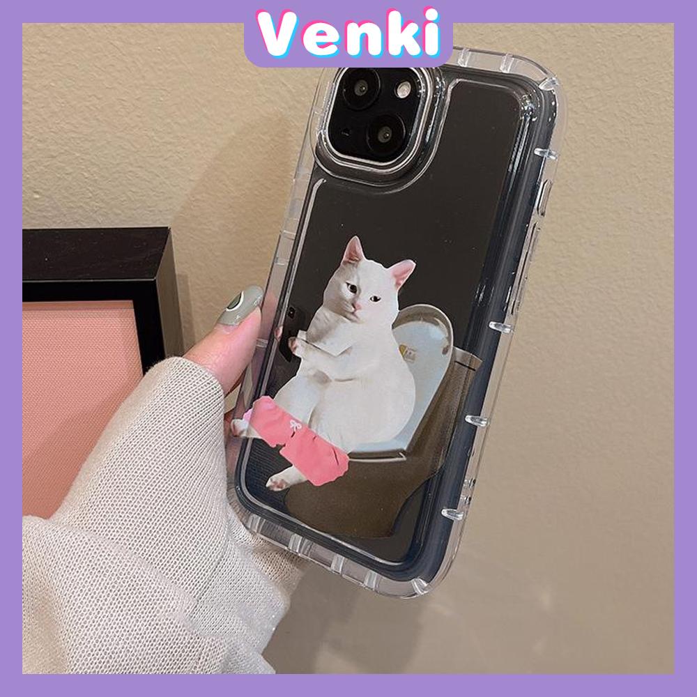 Case For iPhone 14 Pro Max TPU Soft Jelly Airbag Clear Case Cute Cat Case Camera Protection Shockproof For iPhone 14 13 12 11 Plus Pro Max 7 Plus X XR