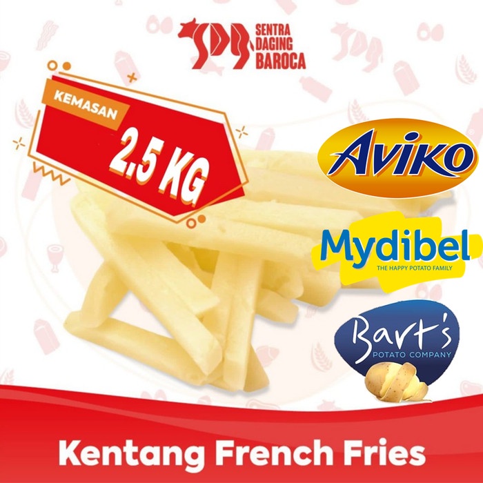 

Kentang Aviko shoestring 2,5 Kg - 2 KG