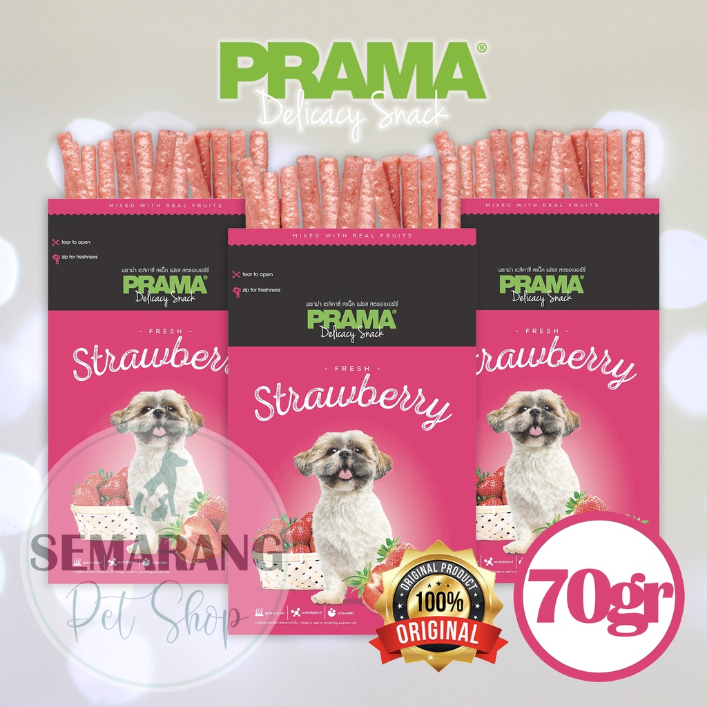 

Nycyta Home Snack Anjing Prama Fresh Strawberry 70Gr Dog Treat Camilan Fruit Fruity Treats