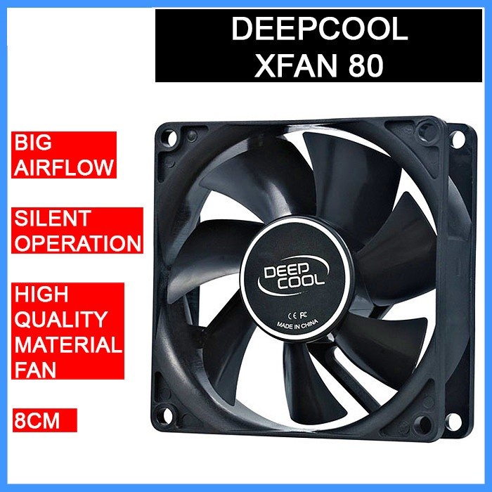 DEEPCOOL CASING  XFAN 80 KIPAS FAN 8CM 80MM CASING CASE COOLER PC DEEP COOL