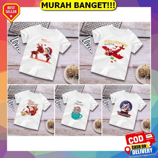 Termurah Kaos Natal Merry Christmas Anak Dan Dewasa Size S M L Xl Xxl Baju Kaos Anak Cowo Dan Cewe W