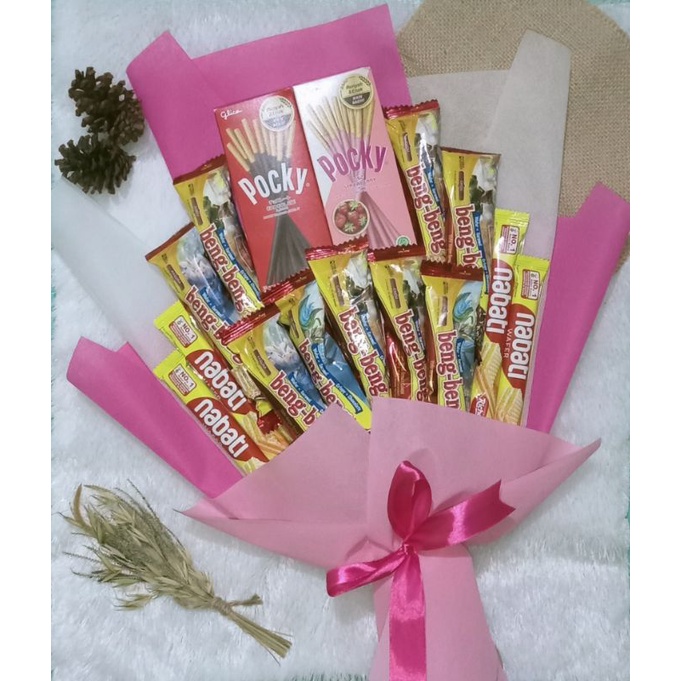 

Buket snack pocky dan beng beng