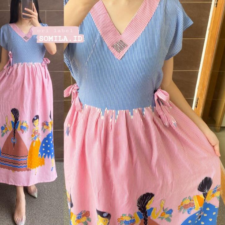 Siap Kirim GROSIR DASTER SOMILA.ID TERBARU NAGITA LEHER V POLKA PINGGANG SERUT BATIK BU TEJO SALUR