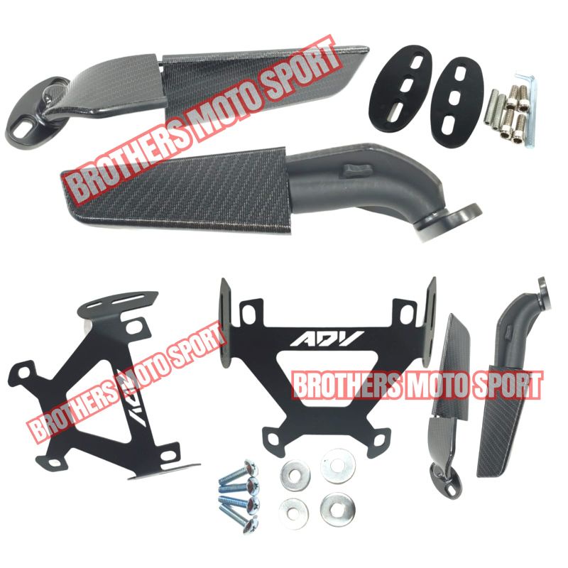 spion winglet carbon adv150 breket plus spion adv150 bracket serpo adv
