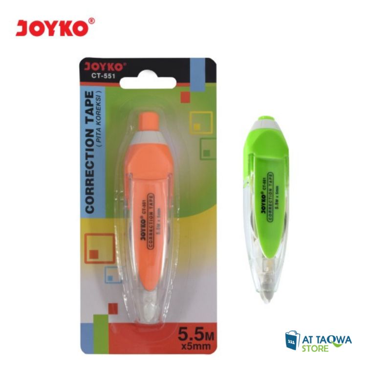 

Correction Tape JOYKO CT551 5,5 m x 5 mm - Tipe X Pita Koreksi