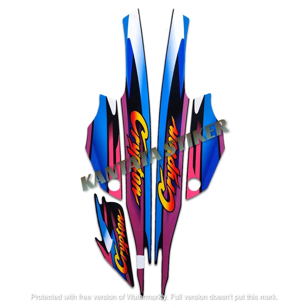 stiker striping motor yamaha crypton 2000 biru