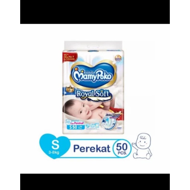 MamyPoko Royal Soft M46 S50 Popok Bayi Tipe Perekat