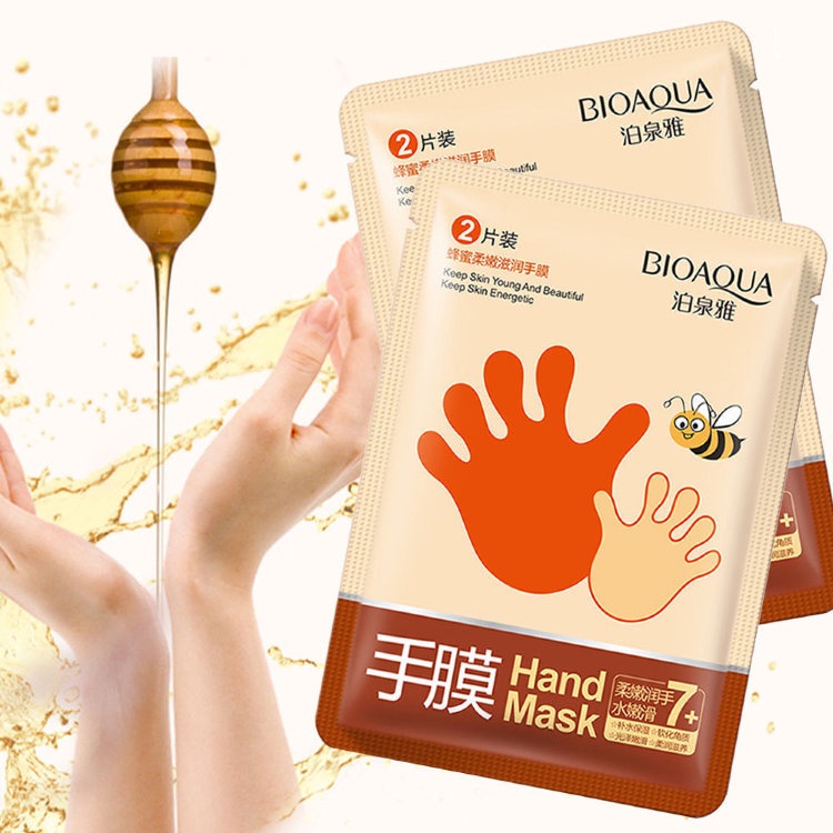 Masker Tangan Bioaqua Honey Soft and Moisturizing Hand Mask Kasar Kering Bersisik Terkelupas
