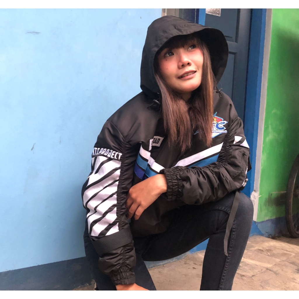 Jaket Bomber XTC INDONESIA XP5+ Hoodie FULL BORDIR (VENDOR DAN LABEL RESMI DPP XTC INDONESIA)
